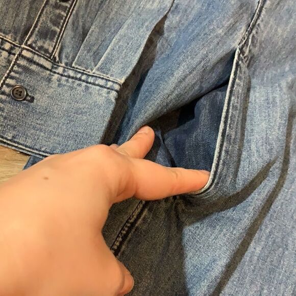 NWT Madewell Denim Long Sleeve Shirtdress - Picture 7 of 9